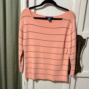 Peach Striped Sweater